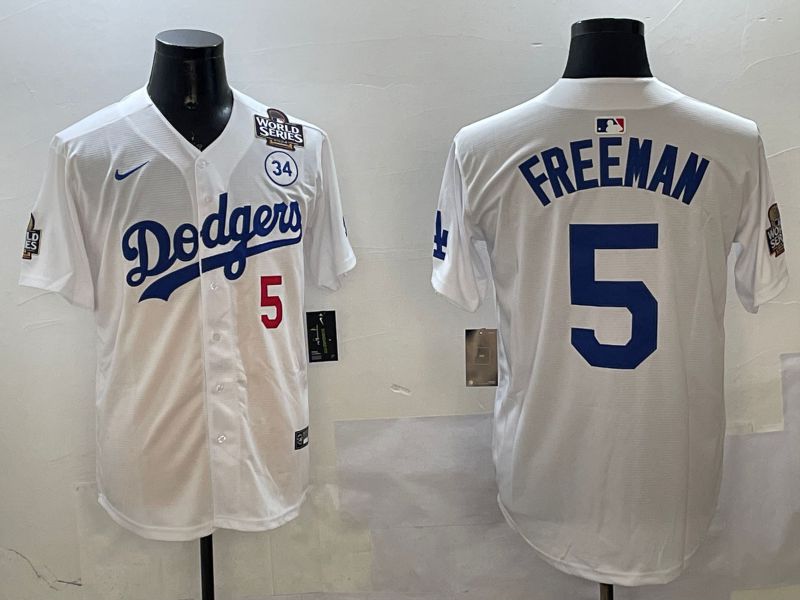 Men Los Angeles Dodgers #5 Freeman White Blue Fashion Game 2025 Nike MLB Jersey style 3261->los angeles dodgers->MLB Jersey